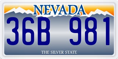 NV license plate 36B981
