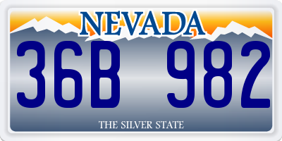 NV license plate 36B982