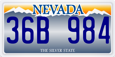 NV license plate 36B984