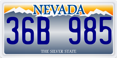 NV license plate 36B985