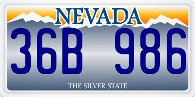 NV license plate 36B986