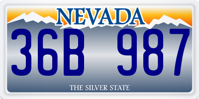 NV license plate 36B987