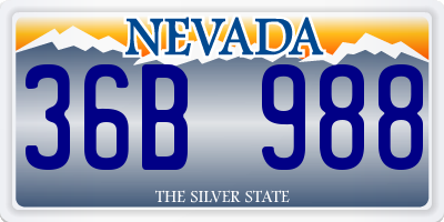 NV license plate 36B988