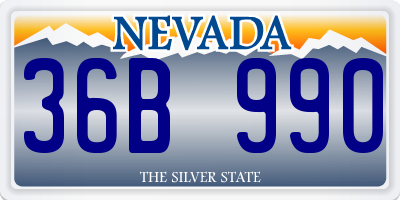 NV license plate 36B990