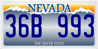 NV license plate 36B993