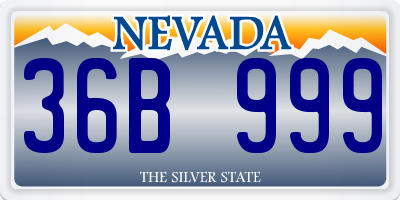 NV license plate 36B999