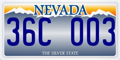 NV license plate 36C003