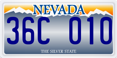 NV license plate 36C010