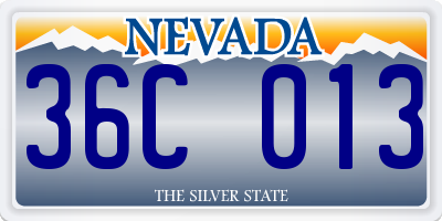 NV license plate 36C013