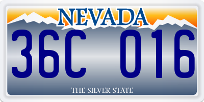 NV license plate 36C016