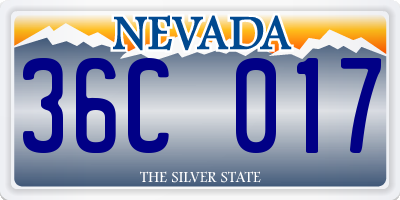 NV license plate 36C017