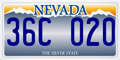 NV license plate 36C020