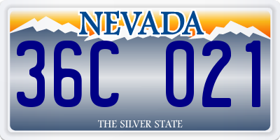 NV license plate 36C021