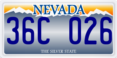 NV license plate 36C026