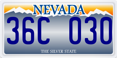 NV license plate 36C030