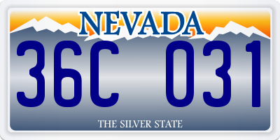 NV license plate 36C031