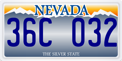 NV license plate 36C032