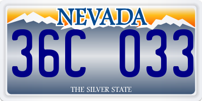 NV license plate 36C033