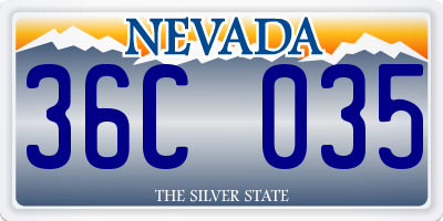 NV license plate 36C035