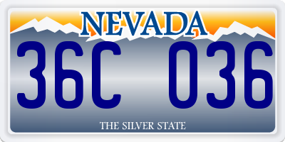 NV license plate 36C036