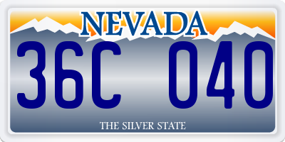 NV license plate 36C040