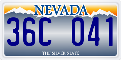 NV license plate 36C041