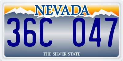 NV license plate 36C047