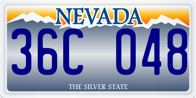 NV license plate 36C048