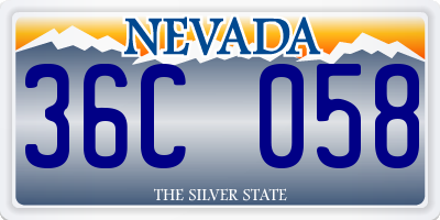 NV license plate 36C058