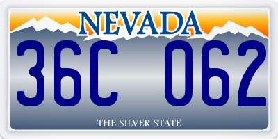 NV license plate 36C062