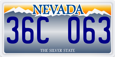 NV license plate 36C063