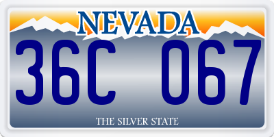 NV license plate 36C067