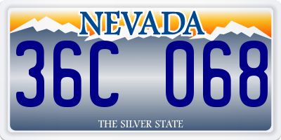 NV license plate 36C068