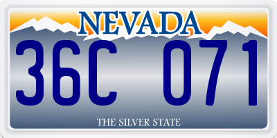 NV license plate 36C071