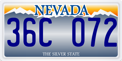 NV license plate 36C072