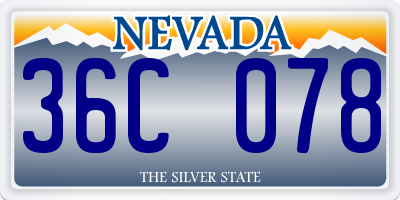 NV license plate 36C078