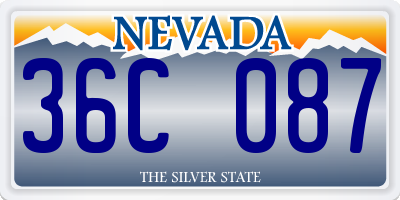 NV license plate 36C087