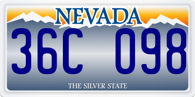 NV license plate 36C098