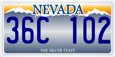 NV license plate 36C102