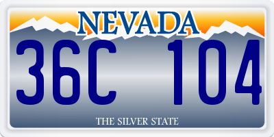 NV license plate 36C104