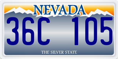 NV license plate 36C105