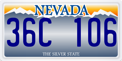 NV license plate 36C106