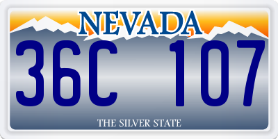 NV license plate 36C107