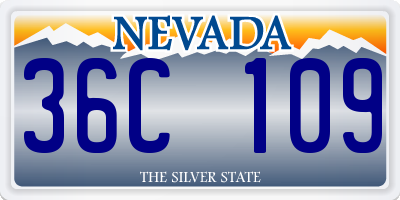 NV license plate 36C109