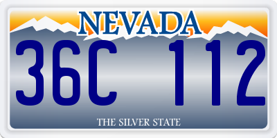 NV license plate 36C112