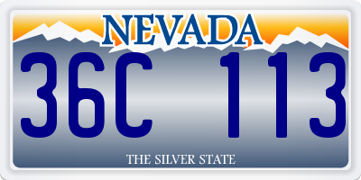 NV license plate 36C113