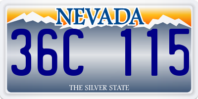 NV license plate 36C115