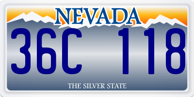 NV license plate 36C118