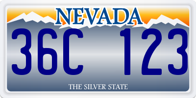 NV license plate 36C123