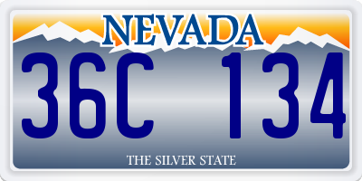 NV license plate 36C134